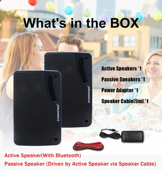 Alt view image 7 of 7 - 3.5 Inch Outdoor Bluetooth Speakers Waterproof Wired,3 Way 200W Upgrade Premium Wall Mount Speakers,Ideal use in Patio,Deck, Indoor OutdoorBlack