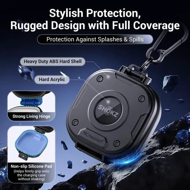 Alt view image 3 of 7 - for Shokz OpenFit 2+ Case Cover with Lock, Heavy Duty Hard Shell | Full Coverage Protector, Secure Locking Latch, IPX5 Water-resistant, Only for the Shokz OpenFit 2 Plus (2+) Headphone