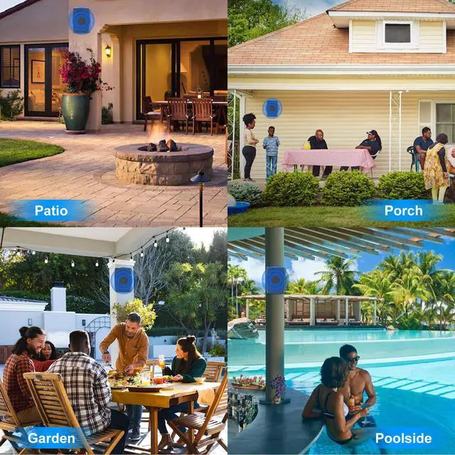 Alt view image 6 of 7 - 400W 6.5 Inch Passive Outdoor Speakers Wired Waterproof,2 Way Wall Mounted Speakers with Powerful Bass for Patio Home Indoor Poolside Deck Backyard (Pair,Black)