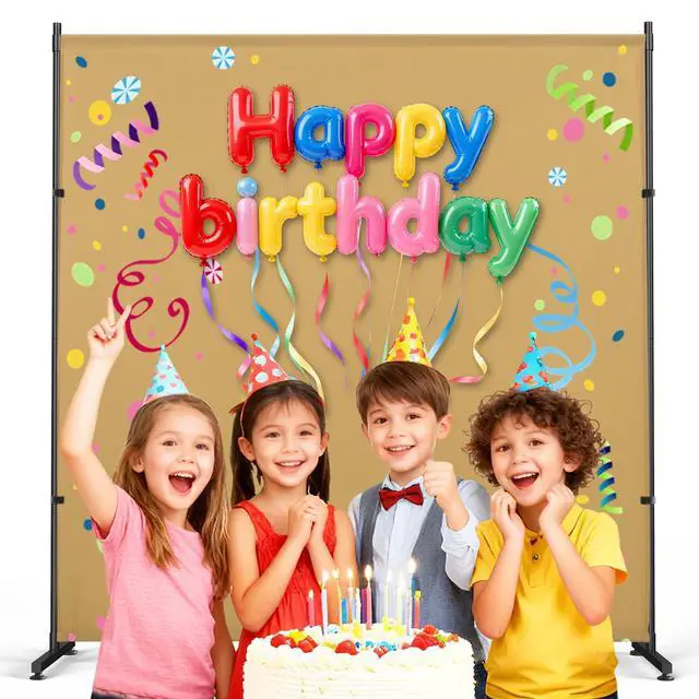 Alt view image 7 of 7 - Photography Backgroud/Backdrop Width Adjustable Thick & Opaque Fabric for Studio, Party, or Video Backdrop Perfect for Single Panel Room Divider/Privacy Screen (Khaki, 6FT X 6FT)