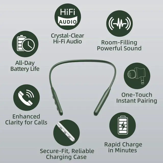 Alt view image 7 of 7 - Neckband Bluetooth Headset | 3-Pack Set |180-Hour Endurance | ENC Noise Reduction | 10-Min Charge for 10-Hour Use (3Green)