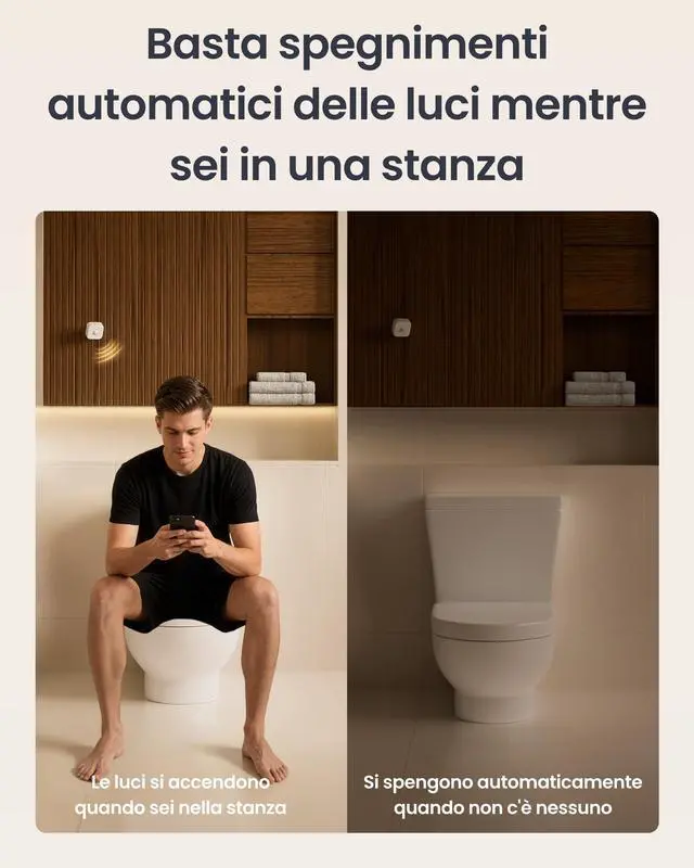 Alt view image 7 of 7 - Smart mmWave Radar Motion Sensor, Bluetooth Presence Sensor with Dynamic Detection & Zone Positioning, Compatible with Alexa, HomeKit & Apple Home (Presence Sensor*2)