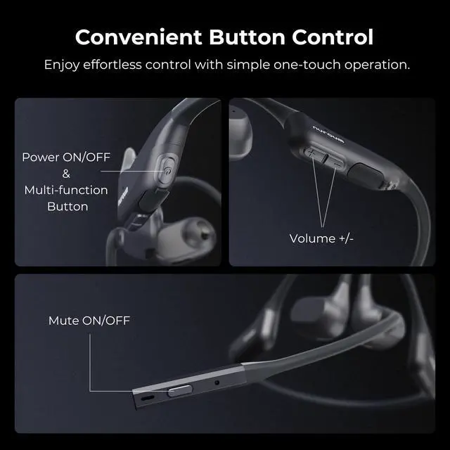 Alt view image 7 of 7 - OpenEar Pro 2 Headphones with Mic, Bluetooth Noise Reduction Headphones, Wireless Headset for Work, Multi-Point Connection, Sweatproof, 15H Comfort for Office