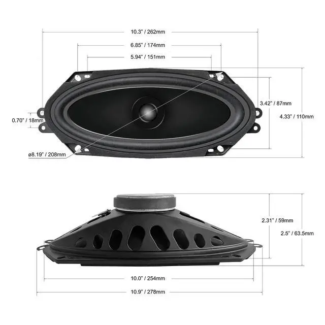 Alt view image 5 of 7 - 4x10 Speaker,Dual Cone Car Speaker,4x10 Door speaker Single Unit,Full Range,4 Ohm,Wide Frequency Response,Enhanced Bass,Polypropylene Cone,Rubber Surround,OEM Replacement,Coaxial,Car Stereo System