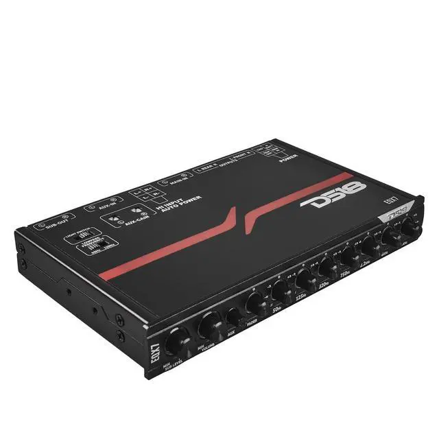 Alt view image 2 of 6 - EQX7 Equalizer 7 Bands with auto Hi/Lo line Selector, Two Rear inputs (Main and Aux), 8 Volts Front, Rear and Sub Output