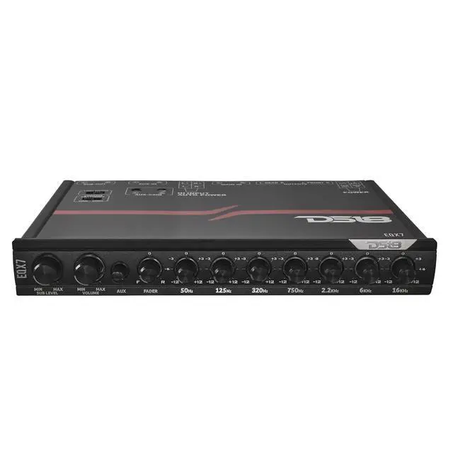 Alt view image 3 of 6 - EQX7 Equalizer 7 Bands with auto Hi/Lo line Selector, Two Rear inputs (Main and Aux), 8 Volts Front, Rear and Sub Output