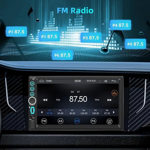Alt view image 5 of 6 - Double Din Car Stereo A-pple Carplay Radio Screen for Car Audio Receivers, Bluetooth Car Play Android Auto 7" Touchscreen, Car Radio Support Bluetooth, Mirror Link, FM, Type-C