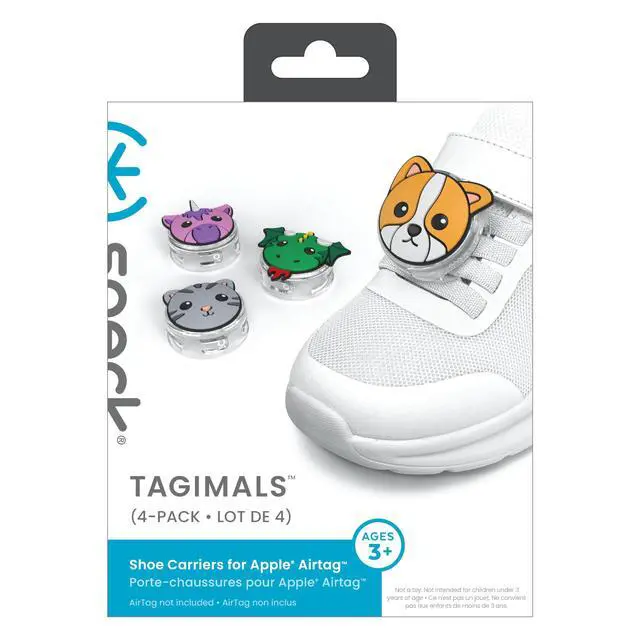 Alt view image 7 of 7 - Tagimals Cute Cartoon Apple AirTag Holder Hidden AirTag Tracker Cases Easily Attach to Shoe or Collar 4 Fun Characters (Pack of 4)