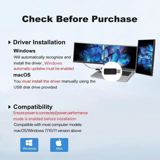 Alt view image 5 of 7 - 14" Laptop Screen Extender Built-in Cooler, 1200P FHD One Cable Connect Portable Triple Monitor, Dual Screen Monitor Fits 13"-17.3" Laptop with Stand for MacOS/Windows