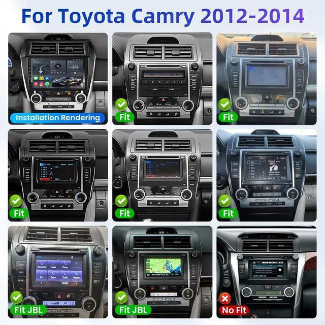 Alt view image 2 of 7 - 8-Core Android 15 Car Radio for Toyota Camry 2012 2013 2014: 10Inch 1280×720 Touchscreen Stereo, Wireless CarPlay & Android Auto, GPS Navigation, Bluetooth, 5GHz WiFi, FM, Backup Camera, Split Screen