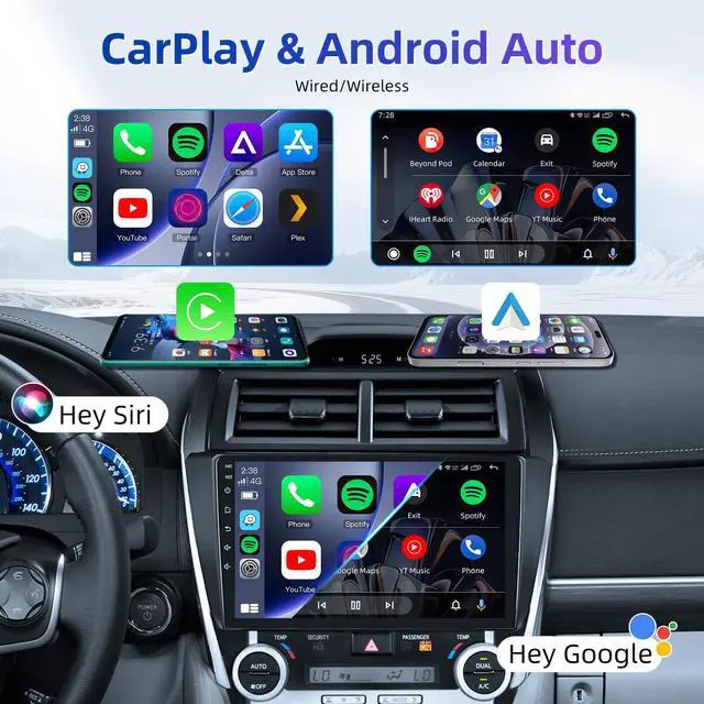 Alt view image 3 of 7 - 8-Core Android 15 Car Radio for Toyota Camry 2012 2013 2014: 10Inch 1280×720 Touchscreen Stereo, Wireless CarPlay & Android Auto, GPS Navigation, Bluetooth, 5GHz WiFi, FM, Backup Camera, Split Screen