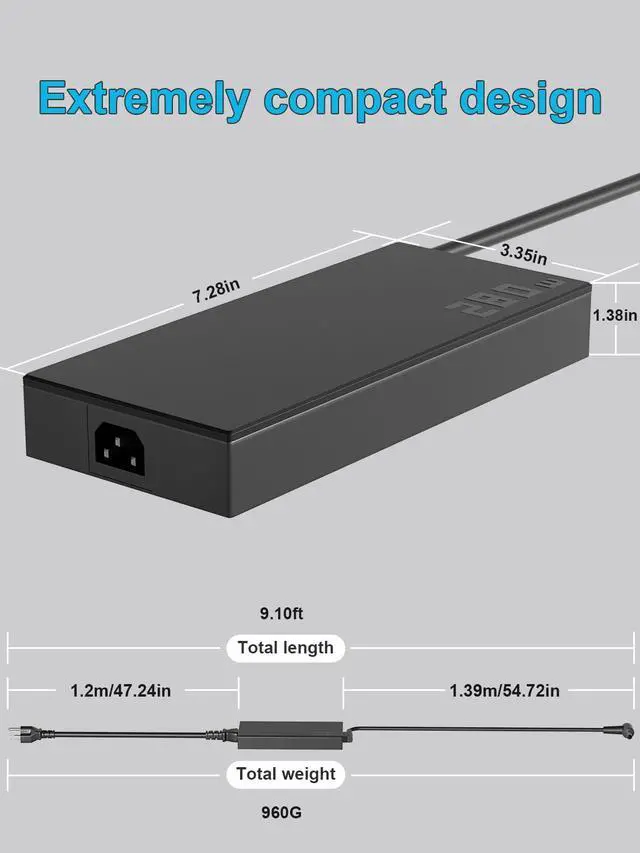 Alt view image 5 of 7 - 280W AC Charger Compatible with Asus ROG Strix G16 G17 G18 G15 Scar 15 17 G614 G814 G713 G533 Zephyrus S17 M16 Duo 16 GU604 GX650 TUF Gaming A16 FA617 FA607 Zenbook UX7602 ProArt W730 Laptop