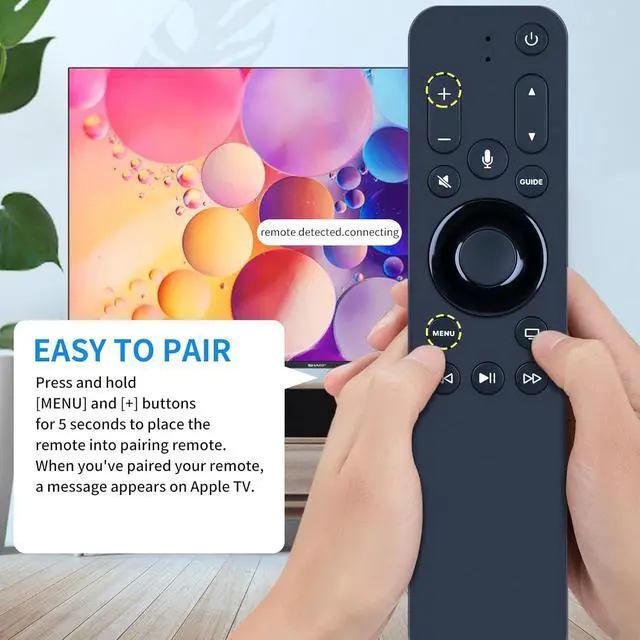 Alt view image 2 of 7 - URC1110 Replacement Remote Control for Apple TV HD & 4K TV Box - Supports Siri Voice