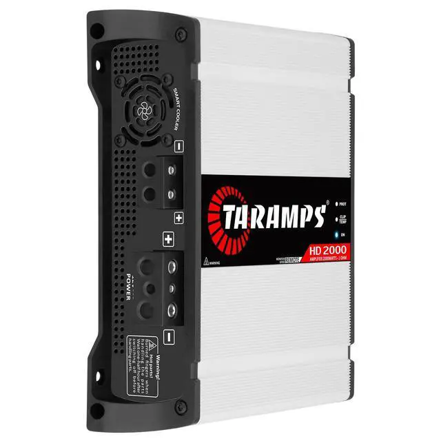 Alt view image 2 of 7 - Taramps HD 2000 1 Ohm 1 Channel 2000 Watts RMS MAX, Full Range Car Audio, Monoblock, LED Monitor Indicator, Class D Amplifier, Crossover, White 2k amp
