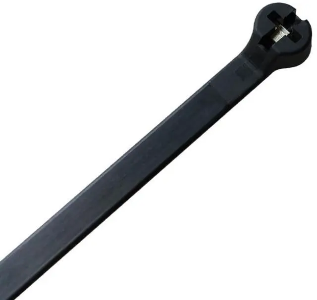 Alt view image 2 of 7 - Metal Pawl Cable Ties, 14 Inch 100 Pcs, 120 Lbs Test Black | Metal Tooth, Stainless Steel Toothed Self-Locking Ties, UV Resistant Steel Barb Zip Ties for Indoor & Outdoor Use