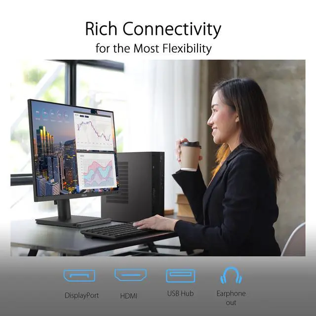 Alt view image 3 of 7 - 27" 1440P Business Monitor (BE27AQG) - QHD (2560x1440), IPS, 120Hz, Ergonomic Design, Speakers, Height Adjustable, Power Sync, Eye Care, VESA Wall Mountable, TAA Compliant