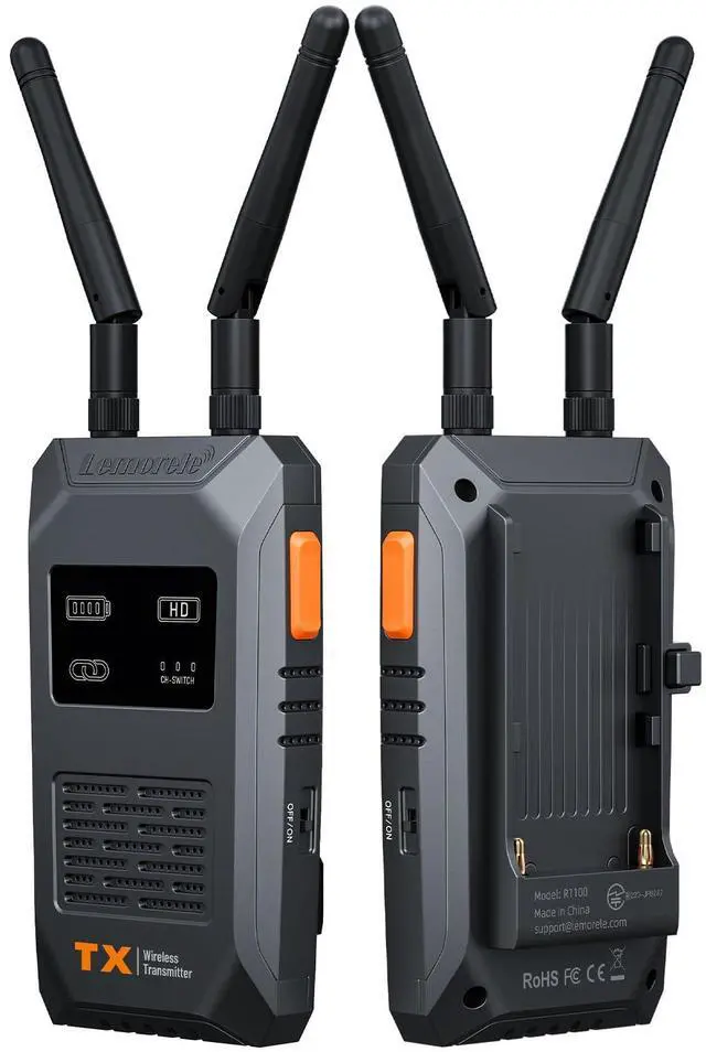 Main image of R1100 Wireless HDMI Transmitter Receiver Kit 656FT 5G WiFi 1TX 1RX | Dual Power: NP-F & USB-C, 1080P@60Hz, 50ms, HDMI Loopout, TUTUPlay Preview, Plug&Play For Camera Streaming