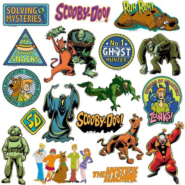 Alt view image 3 of 6 - Scooby-Doo Sticker Pack 50-Count Die-Cut L Deluxe, Tablet, Indoor & Outdoor