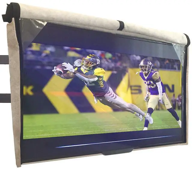 Main image of Outdoor TV Cover 55 inch - WITH FRONT FLAP - Weatherproof, Waterproof protection, Soft Interior, With Bottom cover - Beige
