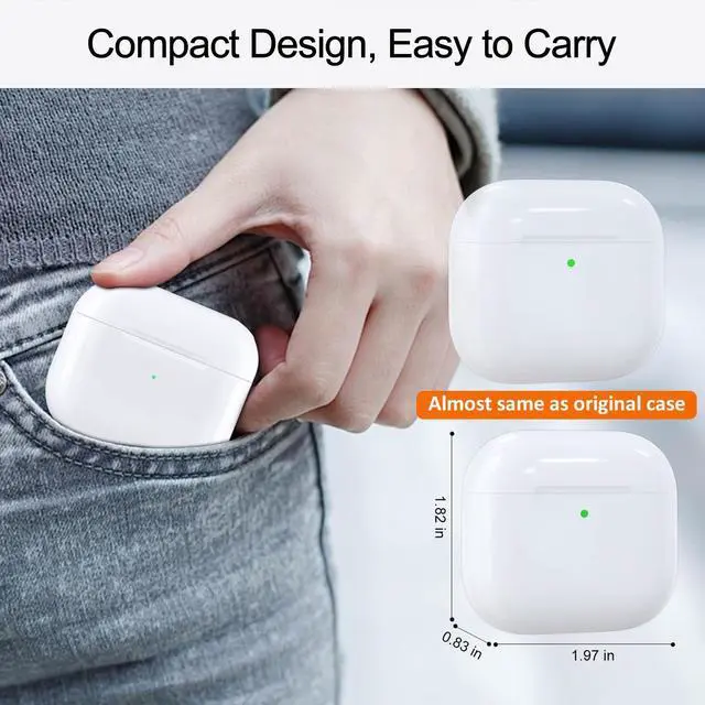 Alt view image 7 of 7 - Wireless Charging Case Compatible with AirPods 4th(USB-C) | Charger Case Replacement | with Bluetooth Pairing Sync Button | No Airpod 4th