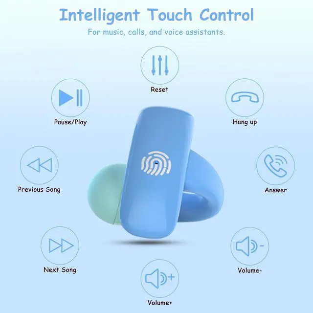 Alt view image 3 of 4 - Kids True Wireless Earbuds, Open Ear Headphones for Boy Girl Teen | 85dB Healthy Volume Control Protect Hearing, Light and Comfortable, Bluetooth 5.4, Built-in Mic for Calling School Travel
