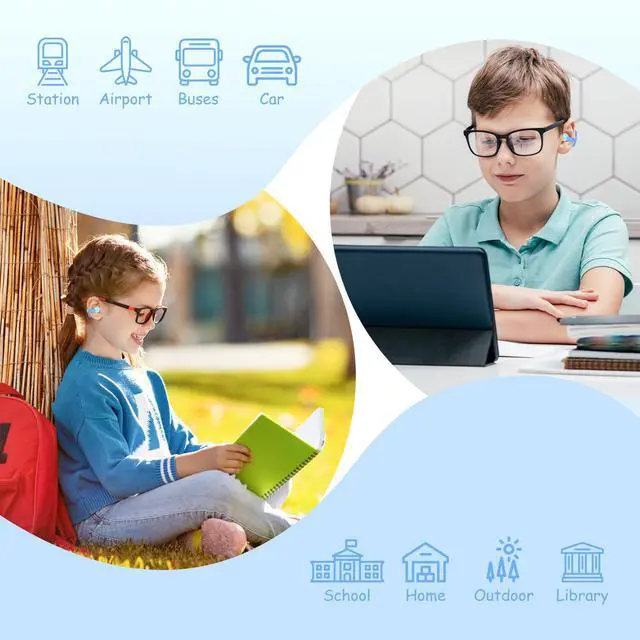 Alt view image 4 of 4 - Kids True Wireless Earbuds, Open Ear Headphones for Boy Girl Teen | 85dB Healthy Volume Control Protect Hearing, Light and Comfortable, Bluetooth 5.4, Built-in Mic for Calling School Travel