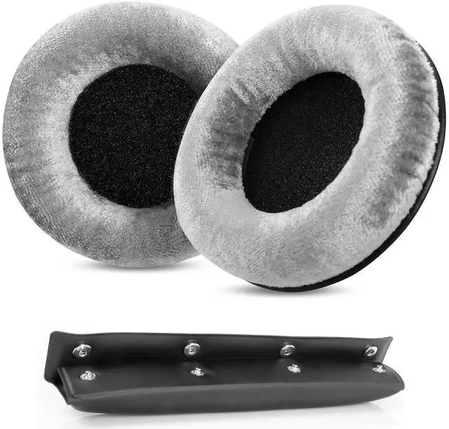 Main image of MMX300 DT770 Ear Pads for Beyerdynamic DT770 Pro/DT880/DT990 Pro | Replacement Headband Earpads,with Soft Velours Cushion,for DT880 Pro/HS200/HS400/DT 790/DT797-Silver Kit