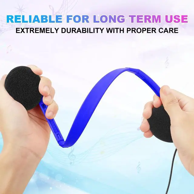 Alt view image 5 of 7 - Kids Headphones Bulk 10 Pack for School Classroom Students K-12, Children Wired Adjustable On Ear Earphones Class Set for Library Airplane Computer 3.5mm Jack (HY103,10 Mixed)