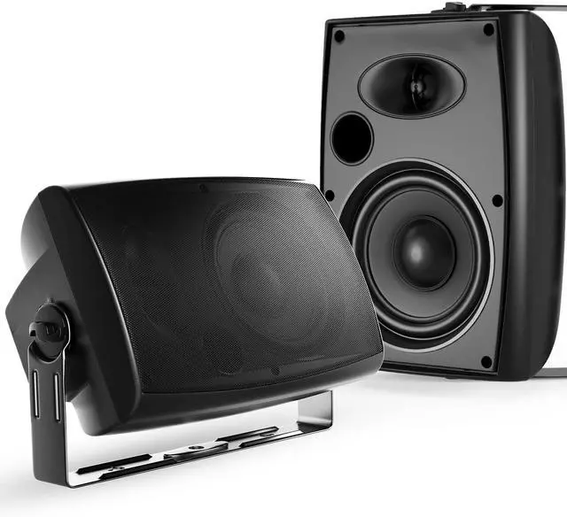 Main image of 6.5-Inch 400W Outdoor Bluetooth Speakers Waterproof Wired, Wall-Mount Waterproof Speaker System for Patio, Home, Poolside, Deck, Backyard (Pair,Black)