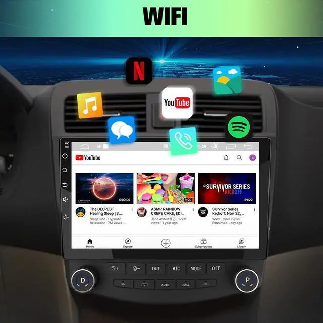 Alt view image 3 of 7 - Car Radio Stereo Android 13 for Honda Accord 7th 2003 2004 2005 2006 2007 with Backup Camera CarPlay Android Auto