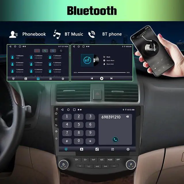 Alt view image 4 of 7 - Car Radio Stereo Android 13 for Honda Accord 7th 2003 2004 2005 2006 2007 with Backup Camera CarPlay Android Auto