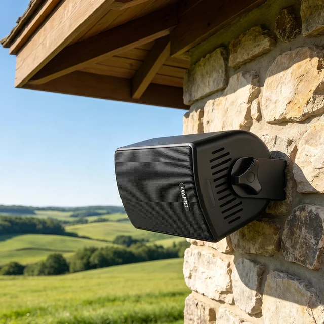 Alt view image 2 of 7 - Outdoor Indoor Speakers Wired, 4 Wall Speakers for Patio Garage 3.75" Mid-Low Driver, IP65 Waterproof, Silk-Dome Horn Tweeter, Adjustable Bracket, Passive Radiator, Gold-plated Terminal