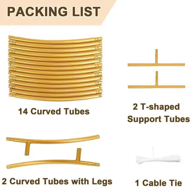 Alt view image 6 of 7 - Metal Round Balloon Arch Kit, 7.2ft (2.2m) Golden Round Arch Stand Kit: Garden Plants Vines Climbing Frame for Wedding Birthday Photo Background Party Supplies Decorations