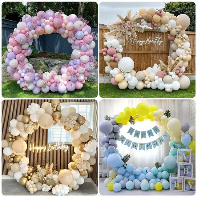 Alt view image 7 of 7 - Metal Round Balloon Arch Kit, 7.2ft (2.2m) Golden Round Arch Stand Kit: Garden Plants Vines Climbing Frame for Wedding Birthday Photo Background Party Supplies Decorations