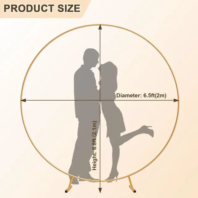 Alt view image 2 of 7 - Metal Round Balloon Arch Kit, 7.2ft (2.2m) Golden Round Arch Stand Kit: Garden Plants Vines Climbing Frame for Wedding Birthday Photo Background Party Supplies Decorations