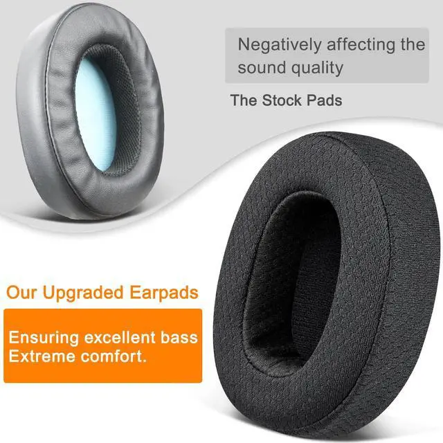 Alt view image 6 of 7 - Mesh Earpads for Skullcandy Crusher Evo/Hesh ANC/Hesh Evo - Black | for Skullcandy Crusher(Wireless/ANC/Evo/540), Hesh(3/ANC/Evo), Venue ANC Headphones