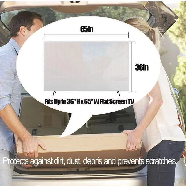 Alt view image 4 of 6 - 2 Pack Foam Flat Screen TV Cover for Moving Fits Up to 65''W x 36''H TV Display Screen Protector for Protection During House Moving, Storing, Painting or Home Renovation Packing Cushioning Supplies