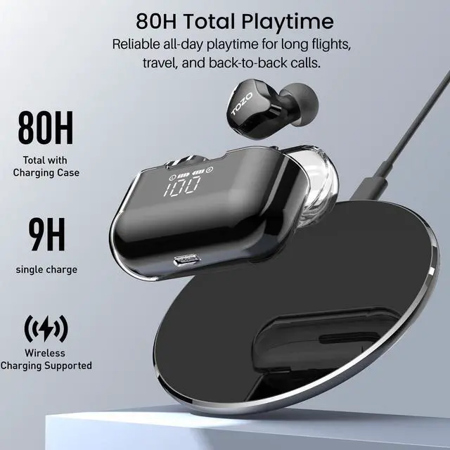 Alt view image 7 of 7 - T18 AI Translation Wireless Earbuds Realtime IPX8 Bluetooth Headphones | 80H Playtime, Wireless Charging Case, 4 Mic Clear Calls, Stereo Bass Ear buds, 32 Customized EQ App