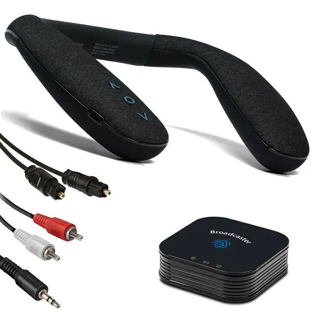 Main image of BA210 v2 Auracast Bluetooth Transmitter & JY538 Neckband Speaker | Pre-Paired for TV & Instant Setup | Bluetooth 5.3 & aptX Low Latency | Optical/3.5mm/RCA Inputs | 50H Neckband Playtime