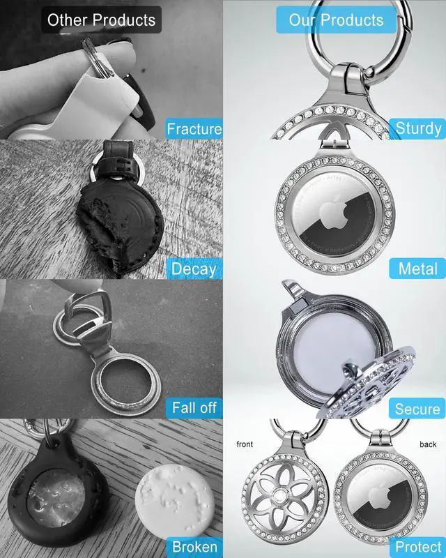 Alt view image 4 of 7 - for Airtag (1st & 2nd Gen) Necklace,Metal Badge Air Tag Necklace for kids,Adults,Women, 29in Adjustable Alloy Chain with Airtag Holder for Apple Air Tag