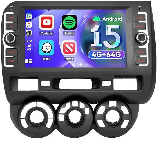 Main image of 4GB+64GB Android 15 Car Stereo for Honda Fit Jazz 2004-2007 8 Inch IPS Touch Screen Wireless/Wired CarPlay Android Auto DSP GPS Bluetooth Backup Camera Included