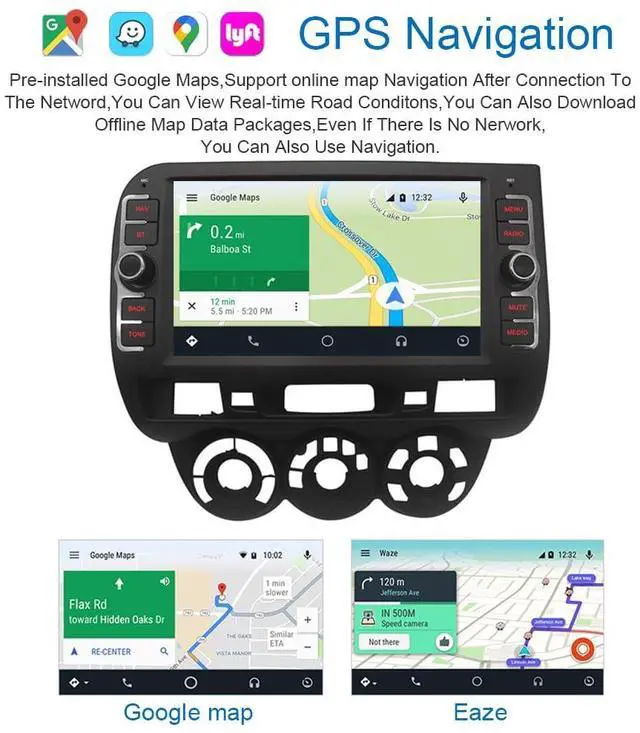 Alt view image 6 of 7 - 4GB+64GB Android 15 Car Stereo for Honda Fit Jazz 2004-2007 8 Inch IPS Touch Screen Wireless/Wired CarPlay Android Auto DSP GPS Bluetooth Backup Camera Included
