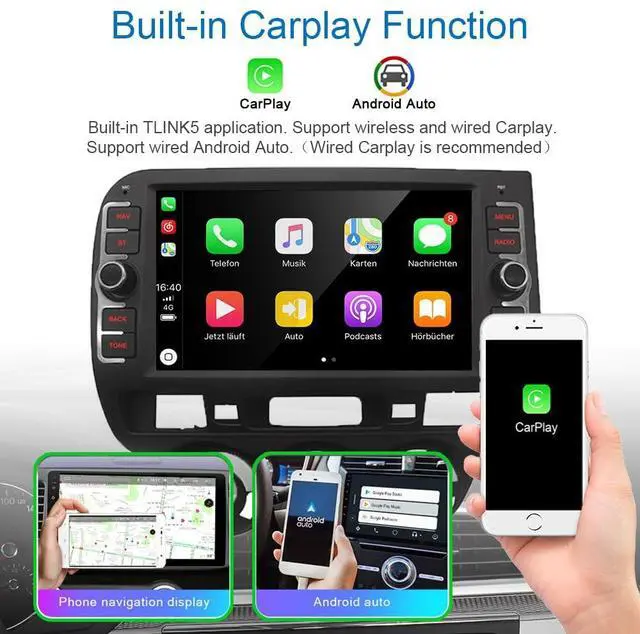 Alt view image 5 of 7 - 4GB+64GB Android 15 Car Stereo for Honda Fit Jazz 2004-2007 8 Inch IPS Touch Screen Wireless/Wired CarPlay Android Auto DSP GPS Bluetooth Backup Camera Included