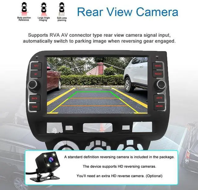 Alt view image 7 of 7 - 4GB+64GB Android 15 Car Stereo for Honda Fit Jazz 2004-2007 8 Inch IPS Touch Screen Wireless/Wired CarPlay Android Auto DSP GPS Bluetooth Backup Camera Included