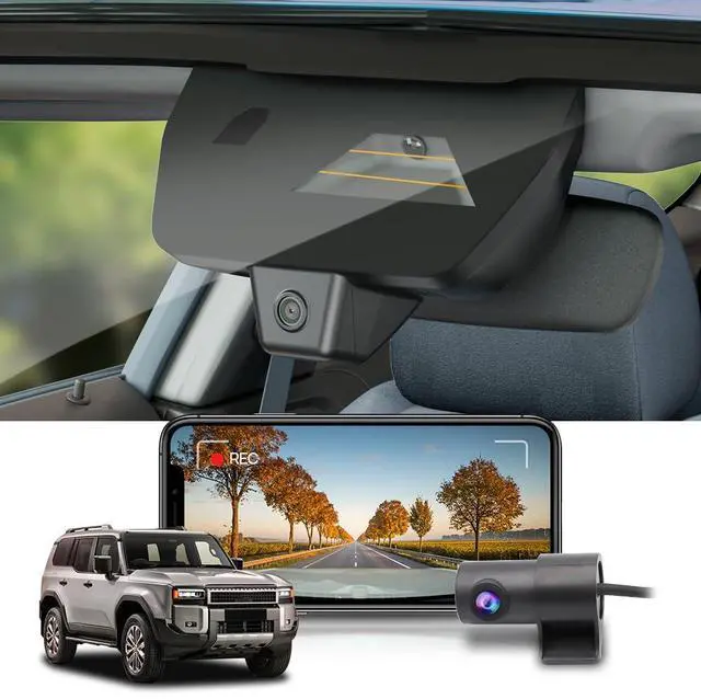 Main image of Front 4K+Rear 1080P Dash Cam Adapts for Toyota Land Cruiser 2024-2026 (J250/Gen15), OEM Factory Look, Dual HD Video, Built-in WiFi & APP, Loop Recording, G-Sensor, Easy to Set, 128GB Card