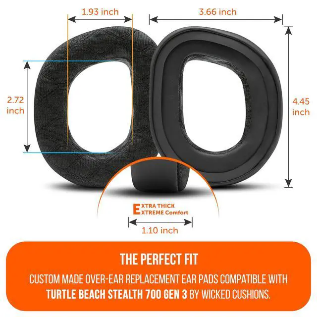 Alt view image 5 of 7 - Freeze V2 Stealth 700 Gen 3 Cooling Gel Earpads Compatible with Turtle Beach Stealth 700 Gen 3 by Wicked Cushions | Freeze V2 Cooling Fabric, Enhanced Comfort & Sound Isolation | Black