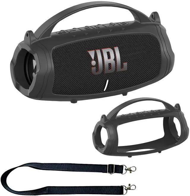 Main image of Silicone Cover Case for JBL Charge 5 Portable Bluetooth Speaker | Protective Skin Holder for JBL Charge 5 Speaker Accessories, NOT Fit Wi-Fi Version (Black Case)