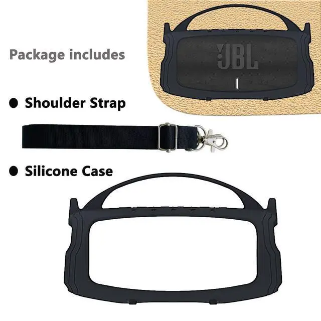 Alt view image 2 of 6 - Silicone Cover Case for JBL Charge 5 Portable Bluetooth Speaker | Protective Skin Holder for JBL Charge 5 Speaker Accessories, NOT Fit Wi-Fi Version (Black Case)