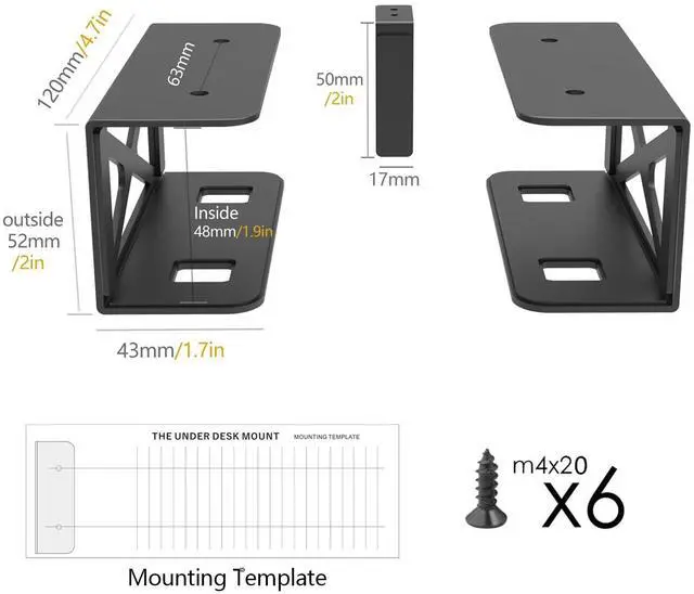 Alt view image 2 of 7 - Under Desk Laptop/Mini PC Storage Mount,CPU Holder,Compatible with Dell OptiPlex,Mac Book,Mac mini and More