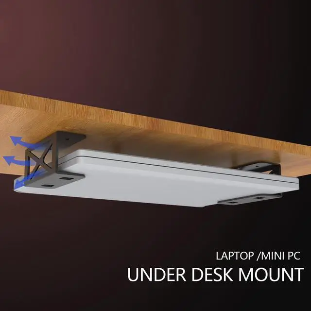 Alt view image 7 of 7 - Under Desk Laptop/Mini PC Storage Mount,CPU Holder,Compatible with Dell OptiPlex,Mac Book,Mac mini and More